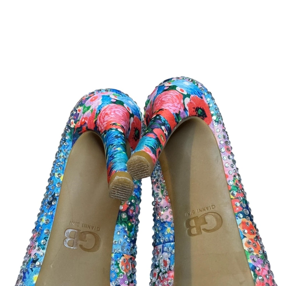 Gianni Bini Shoes Womens Size 6.5 Floral Rhinestone Pumps Stiletto Heels - Picture 11 of 12